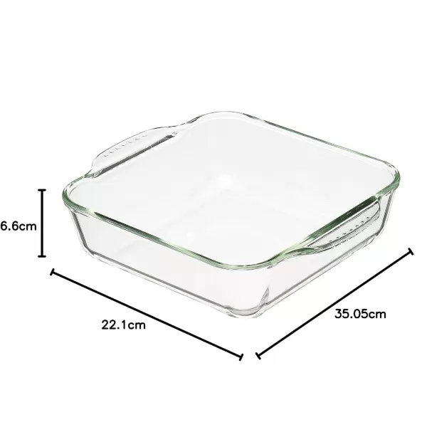 Amazon Basics Oven Safe Glass Baking Dish in Rectangular 3L and Square 2L Sizes  Set of 22Piece Rectangle and Square Set
