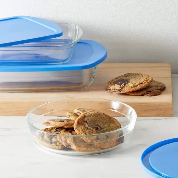 Amazon Basics Oven Safe Glass Baking Dish in Rectangular 3L and Square 2L Sizes  Set of 23Piece Bakeware Set with Lids