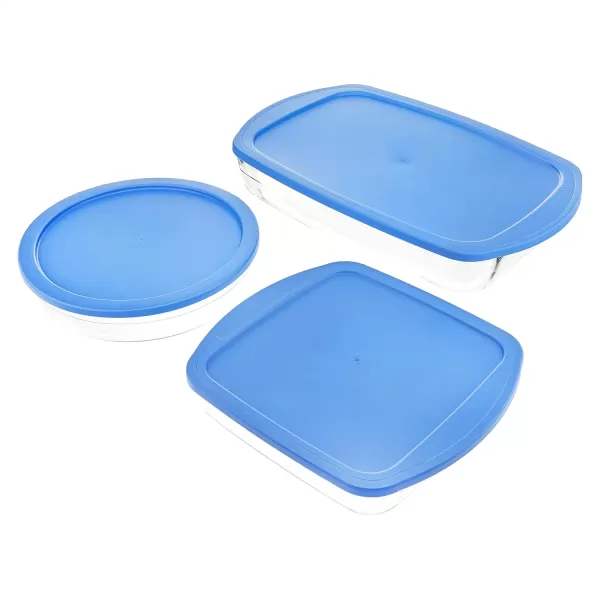 Amazon Basics Oven Safe Glass Baking Dish in Rectangular 3L and Square 2L Sizes  Set of 23Piece Bakeware Set with Lids