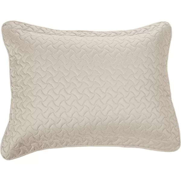 Amazon Basics Oversized Quilt Bed Set Embossed Coverlet and Sham  Twin Beige DiamondBeige Twin Wave