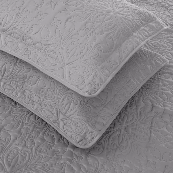 Amazon Basics Oversized Quilt Bed Set Embossed Coverlet and Sham  Twin Beige DiamondDark Grey FullQueen Floral