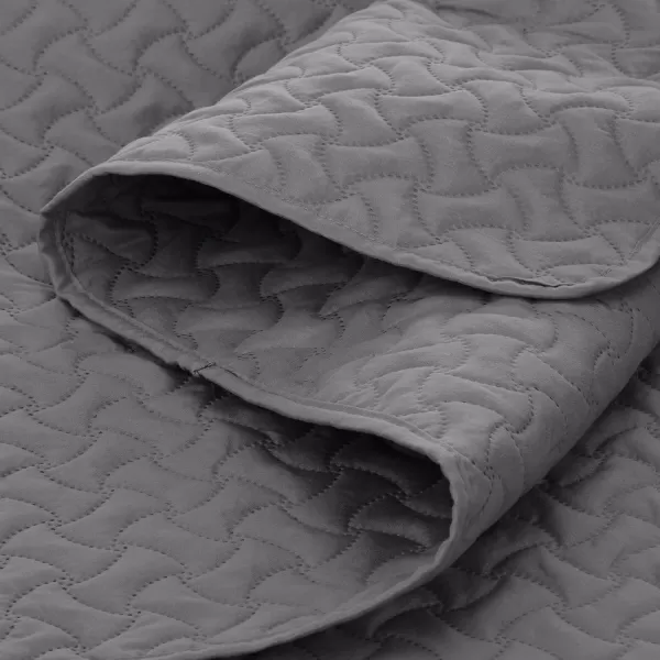 Amazon Basics Oversized Quilt Bed Set Embossed Coverlet and Sham  Twin Beige DiamondDark Grey FullQueen Wave