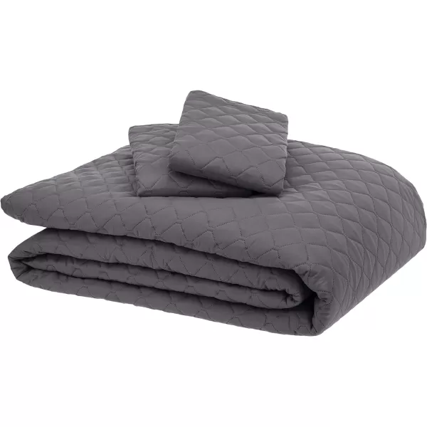 Amazon Basics Oversized Quilt Bed Set Embossed Coverlet and Sham  Twin Beige DiamondDark Grey King Diamond