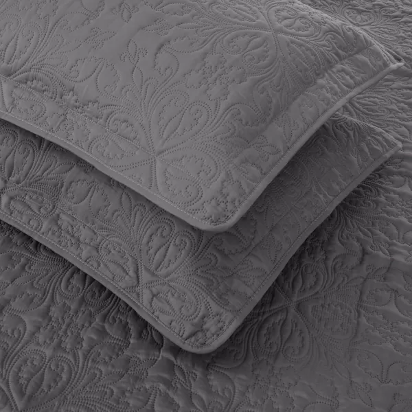 Amazon Basics Oversized Quilt Bed Set Embossed Coverlet and Sham  Twin Beige DiamondDark Grey King Floral