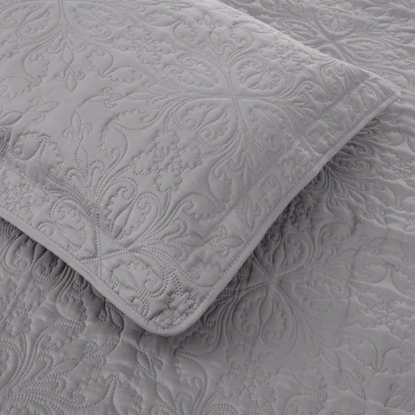 Amazon Basics Oversized Quilt Bed Set Embossed Coverlet and Sham  Twin Beige DiamondDark Grey Twin Floral