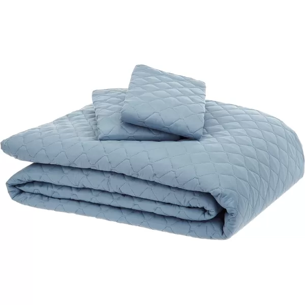 Amazon Basics Oversized Quilt Bed Set Embossed Coverlet and Sham  Twin Beige DiamondSpa Blue FullQueen Diamond