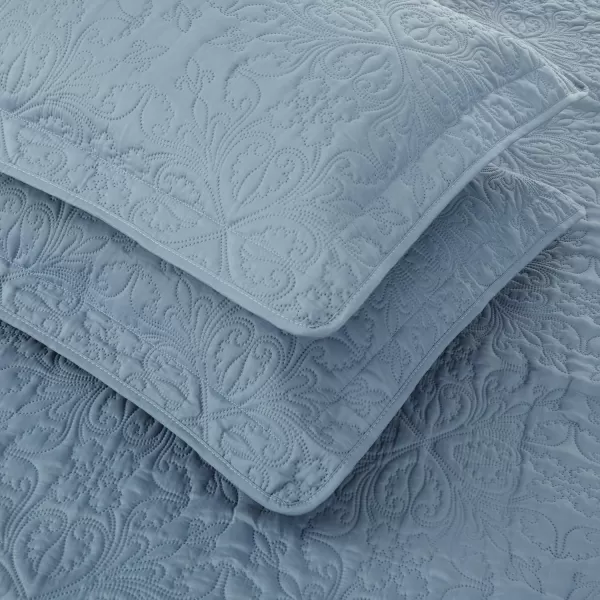 Amazon Basics Oversized Quilt Bed Set Embossed Coverlet and Sham  Twin Beige DiamondSpa Blue FullQueen Floral