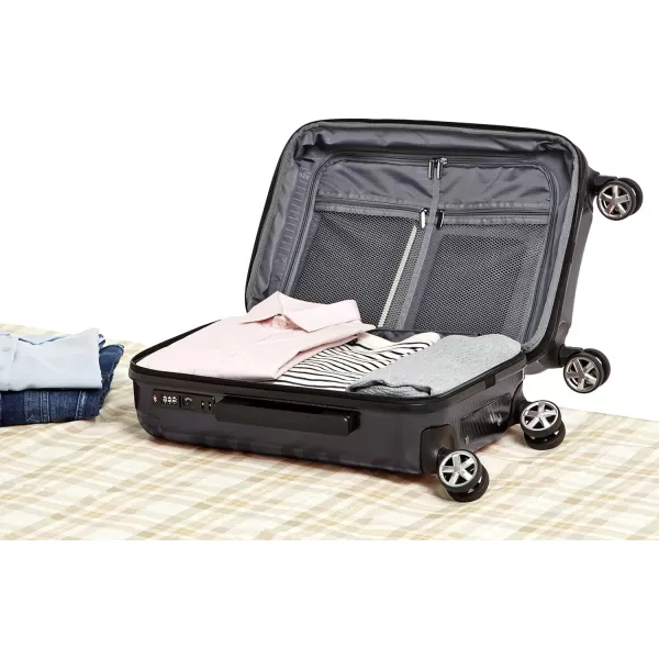 Amazon Basics Oxford Expandable Spinner Luggage Suitcase with TSA Lock  301 Inch BlackBlack 218Inch
