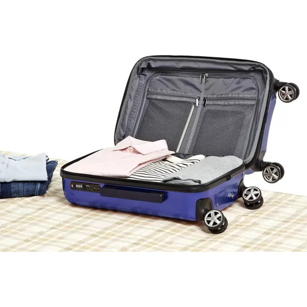Amazon Basics Oxford Expandable Spinner Luggage Suitcase with TSA Lock  301 Inch BlackBlue 218Inch