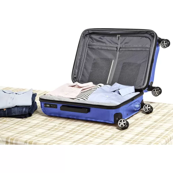 Amazon Basics Oxford Expandable Spinner Luggage Suitcase with TSA Lock  301 Inch BlackBlue 268Inch
