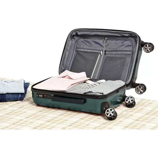 Amazon Basics Oxford Expandable Spinner Luggage Suitcase with TSA Lock  301 Inch BlackGreen 218Inch