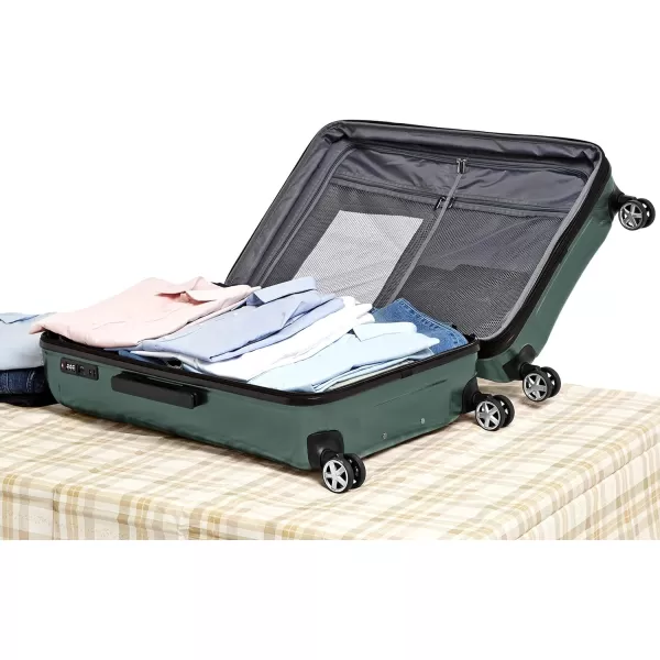 Amazon Basics Oxford Expandable Spinner Luggage Suitcase with TSA Lock  301 Inch BlackGreen 301Inch