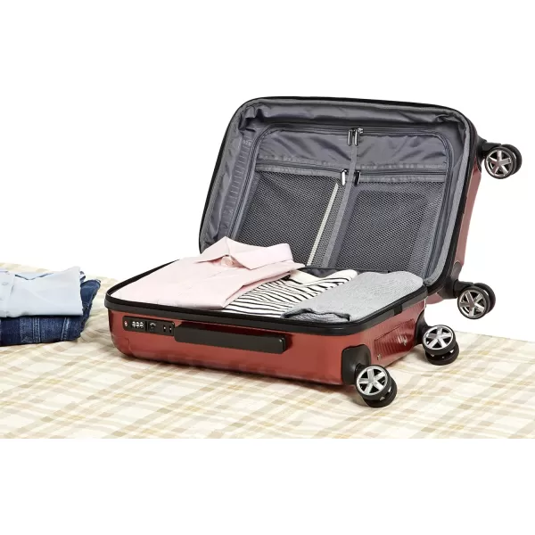 Amazon Basics Oxford Expandable Spinner Luggage Suitcase with TSA Lock  301 Inch BlackRed 218Inch
