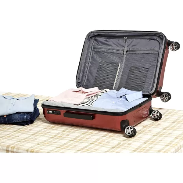 Amazon Basics Oxford Expandable Spinner Luggage Suitcase with TSA Lock  301 Inch BlackRed 268Inch
