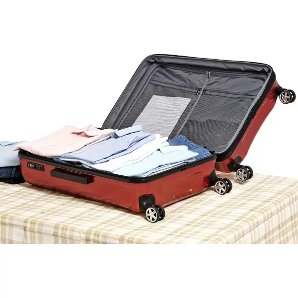 Amazon Basics Oxford Expandable Spinner Luggage Suitcase with TSA Lock  301 Inch BlackRed 301Inch