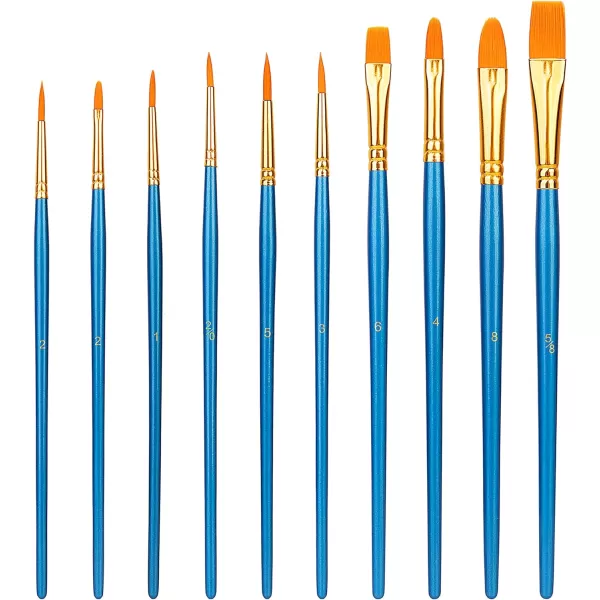 Amazon Basics PBT Paint Brushes for Acrylic Oil Watercolor 10 Different Sizes Brush Set BlueAmazon Basics PBT Paint Brushes for Acrylic Oil Watercolor 10 Different Sizes Brush Set Blue
