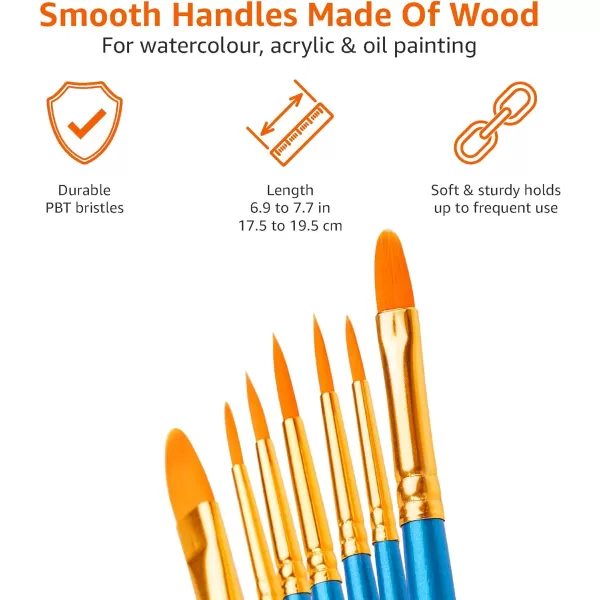 Amazon Basics PBT Paint Brushes for Acrylic Oil Watercolor 10 Different Sizes Brush Set BlueAmazon Basics PBT Paint Brushes for Acrylic Oil Watercolor 10 Different Sizes Brush Set Blue