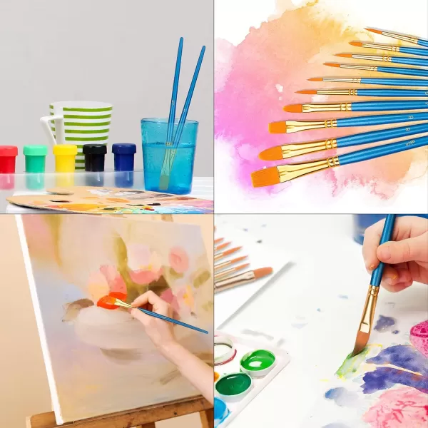 Amazon Basics PBT Paint Brushes for Acrylic Oil Watercolor 10 Different Sizes Brush Set BlueAmazon Basics PBT Paint Brushes for Acrylic Oil Watercolor 10 Different Sizes Brush Set Blue