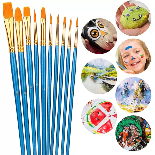 Amazon Basics PBT Paint Brushes for Acrylic Oil Watercolor 10 Different Sizes Brush Set BlueAmazon Basics PBT Paint Brushes for Acrylic Oil Watercolor 10 Different Sizes Brush Set Blue