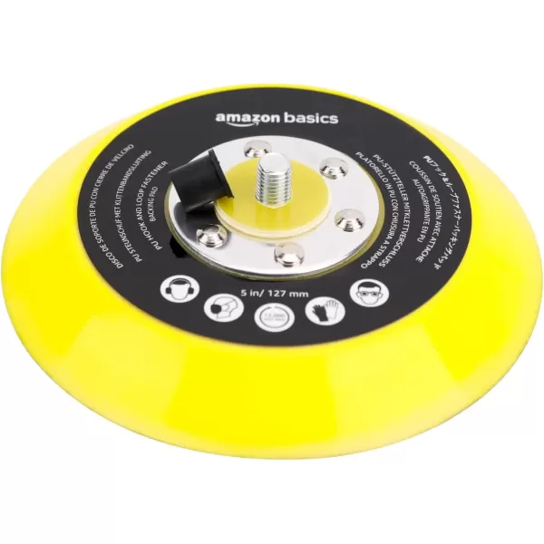 Amazon Basics PU Hook and Loop Fastener Backing Pad 5inch Yellow BlackAmazon Basics PU Hook and Loop Fastener Backing Pad 5inch Yellow Black