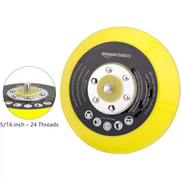 Amazon Basics PU Hook and Loop Fastener Backing Pad 5inch Yellow BlackAmazon Basics PU Hook and Loop Fastener Backing Pad 5inch Yellow Black