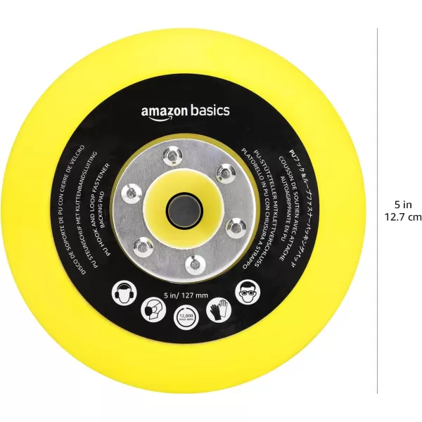 Amazon Basics PU Hook and Loop Fastener Backing Pad 5inch Yellow BlackAmazon Basics PU Hook and Loop Fastener Backing Pad 5inch Yellow Black