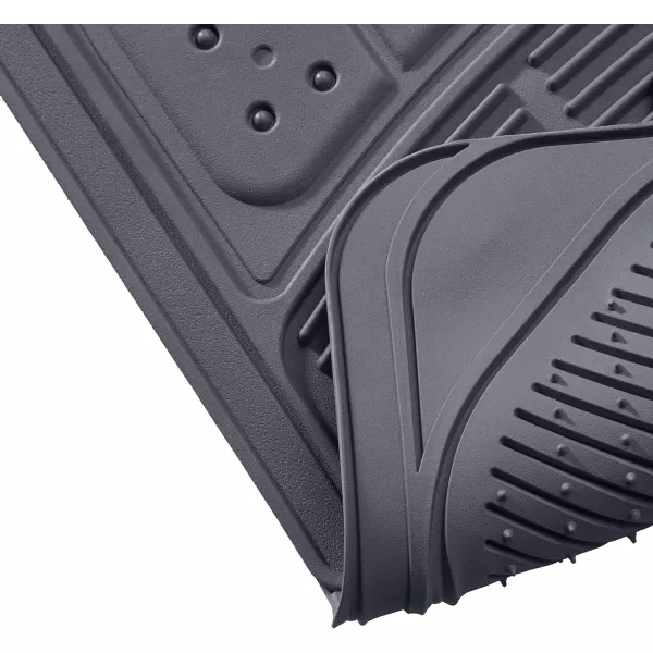 Amazon Basics PVC Faux Rubber All Weather Car Floor Mats Universal Waterproof Flexible Trim To Fit for 95 Automotive SUV Sedans Trucks Pack of 3 Solid BeigeGray