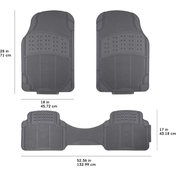 Amazon Basics PVC Faux Rubber All Weather Car Floor Mats Universal Waterproof Flexible Trim To Fit for 95 Automotive SUV Sedans Trucks Pack of 3 Solid BeigeGray