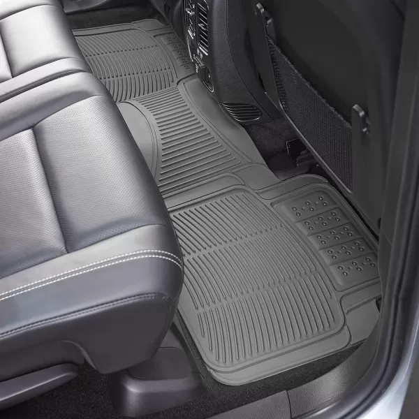 Amazon Basics PVC Faux Rubber All Weather Car Floor Mats Universal Waterproof Flexible Trim To Fit for 95 Automotive SUV Sedans Trucks Pack of 3 Solid BeigeGray