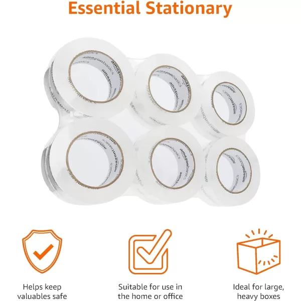 Amazon Basics Packing Tape Designed for Moving Storage and Packing Shipping and Mailing 188Inch Wide x 109 Yards Crystal Clear 6Pack109 Yards 6Pack