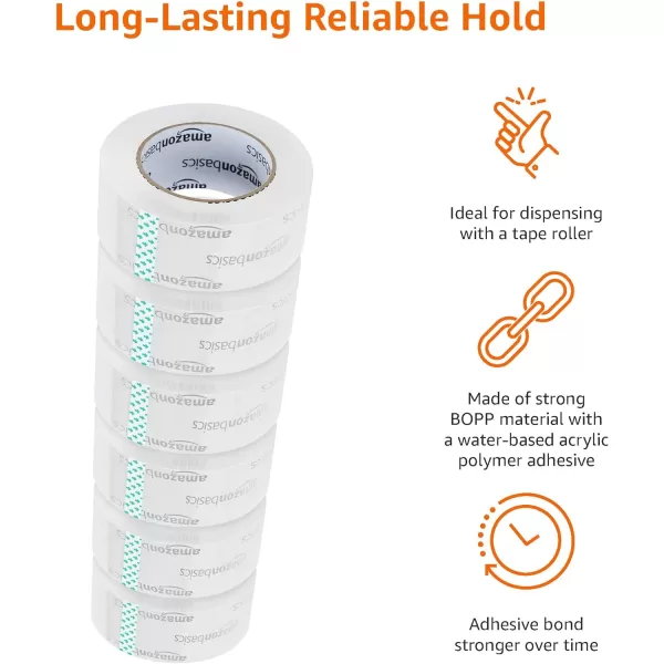 Amazon Basics Packing Tape Designed for Moving Storage and Packing Shipping and Mailing 188Inch Wide x 109 Yards Crystal Clear 6Pack109 Yards 6Pack