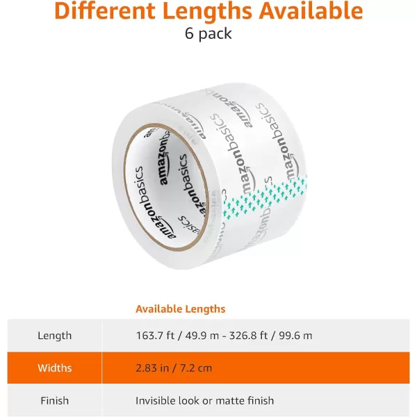 Amazon Basics Packing Tape Designed for Moving Storage and Packing Shipping and Mailing 188Inch Wide x 109 Yards Crystal Clear 6Pack283W x 546 Yards 6Pack
