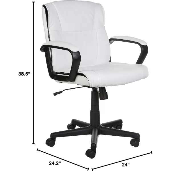 Amazon Basics Padded Office Desk Chair with Armrests Adjustable HeightTilt 360Degree Swivel 275 Pound Capacity 24 x 242 x 348 Inches BlackWhite