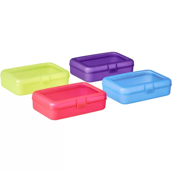 Amazon Basics Pencil Box Pack of 4 Multi SolidAmazon Basics Pencil Box Pack of 4 Multi Solid