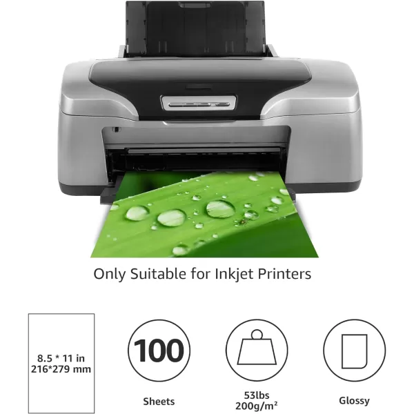Amazon Basics Photo Paper Glossy 5 x 7 Inch Pack of 100 Sheets 200gm White85 x 11