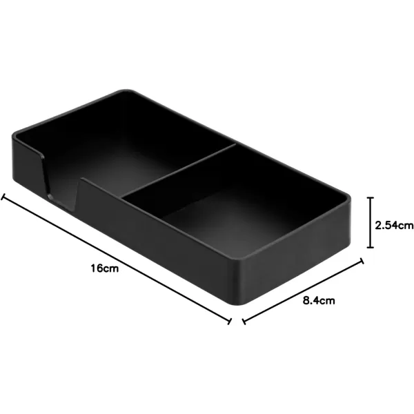 Amazon Basics Plastic Desk Organizer  Magazine Rack Black 2PackAccessory Tray Bundle