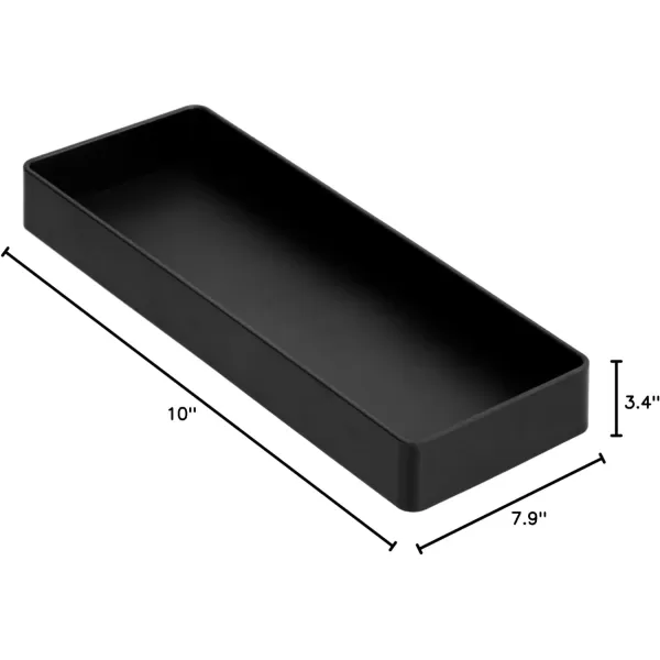 Amazon Basics Plastic Desk Organizer  Magazine Rack Black 2PackAccessory Tray Bundle