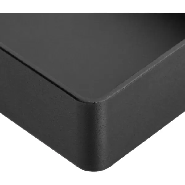 Amazon Basics Plastic Desk Organizer  Magazine Rack Black 2PackHalf Accessory Tray