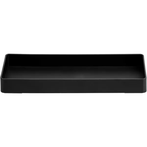 Amazon Basics Plastic Desk Organizer  Magazine Rack Black 2PackHalf Accessory Tray