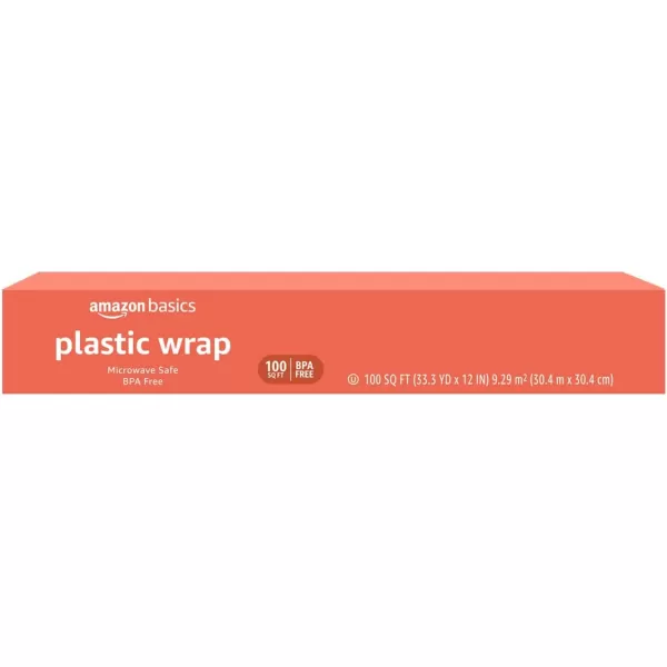 Amazon Basics Plastic Wrap 300 Sq Ft 3 Packs of 100 sq ft RollsAmazon Basics Plastic Wrap 300 Sq Ft 3 Packs of 100 sq ft Rolls