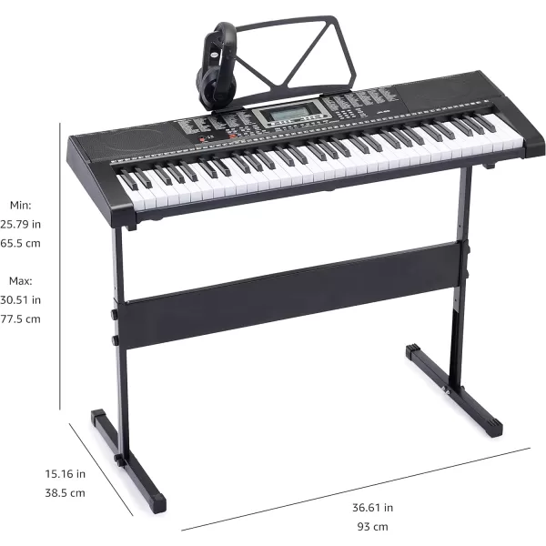 Amazon Basics Portable Digital Piano Keyboard with 61 Keys Built In Speakers and Songs for Learning BlackAmazon Basics Portable Digital Piano Keyboard with 61 Keys Built In Speakers and Songs for Learning Black