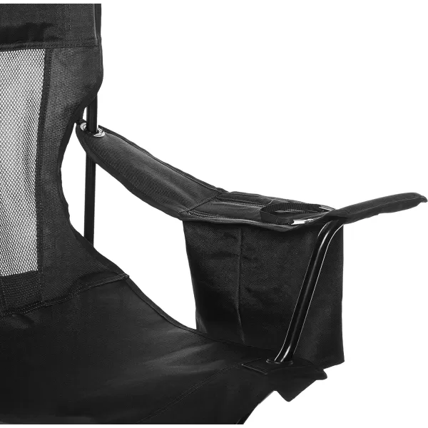 Amazon Basics Portable Folding Camping Chair with 4Can Cooler Side Pocket and Cup Holder with Carrying BagMesh Black
