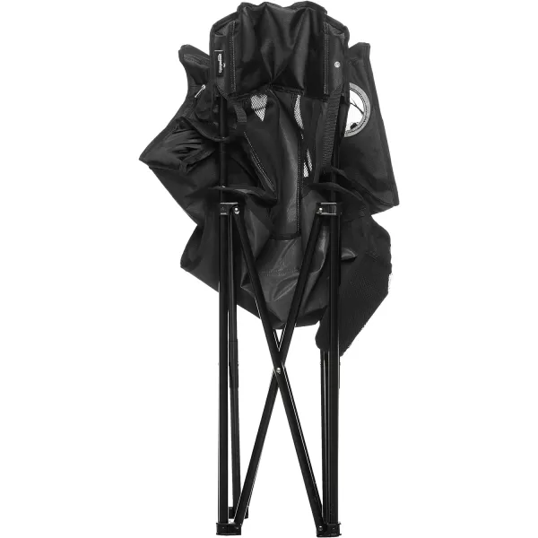 Amazon Basics Portable Folding Camping Chair with 4Can Cooler Side Pocket and Cup Holder with Carrying BagMesh Black