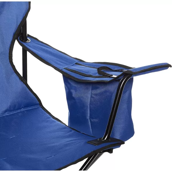 Amazon Basics Portable Folding Camping Chair with 4Can Cooler Side Pocket and Cup Holder with Carrying BagPadded Blue