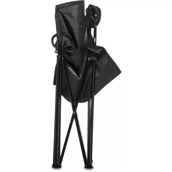 Amazon Basics Portable Folding Camping Chair with 4Can Cooler Side Pocket and Cup Holder with Carrying BagPadded Xl Black