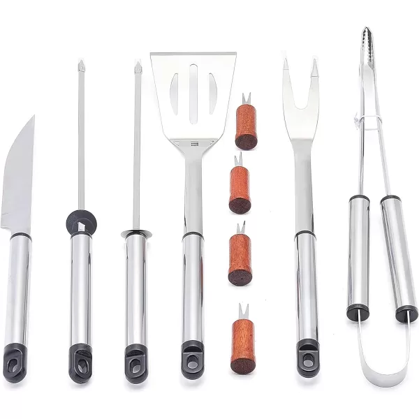 Amazon Basics Portable Propane Stainless Steel Tabletop Gas Grill 2 Burner11Piece Stainless Steel Barbeque Grilling Tool Set with Carry BagAmazon Basics Portable Propane Stainless Steel Tabletop Gas Grill 2 Burner11Piece Stainless Steel Barbeque Grilling Tool Set with Carry Bag