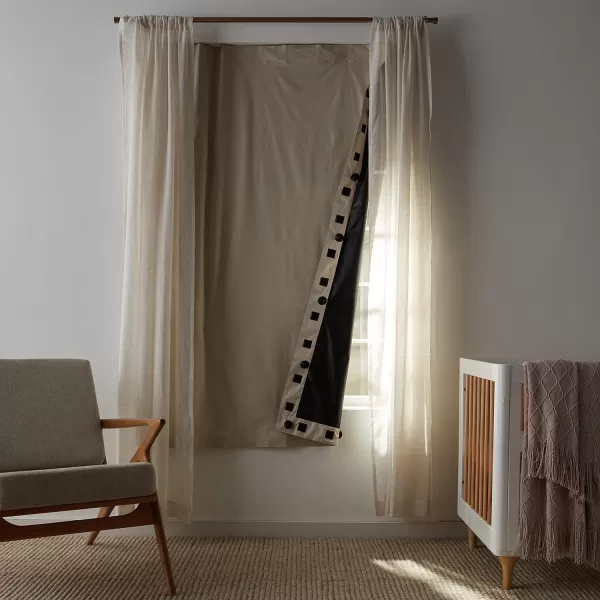 Amazon Basics Portable Window Blackout Curtain Shade with Suction Cups for Travel 2Pack 78L x 50W BlackBeige 1 Pack