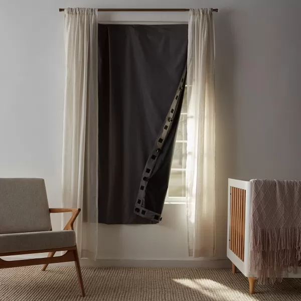 Amazon Basics Portable Window Blackout Curtain Shade with Suction Cups for Travel 2Pack 78L x 50W BlackDark Grey 1 Pack