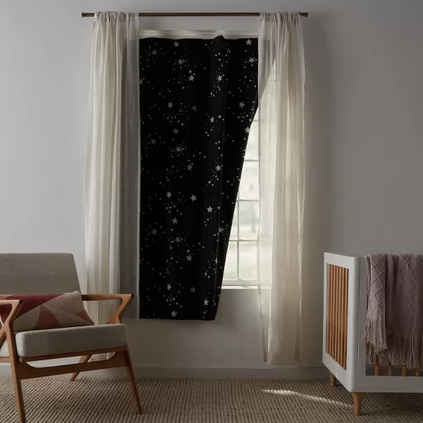 Amazon Basics Portable Window Blackout Curtain Shade with Suction Cups for Travel 2Pack 78L x 50W BlackGlow in the Dark Stars 1 Pack