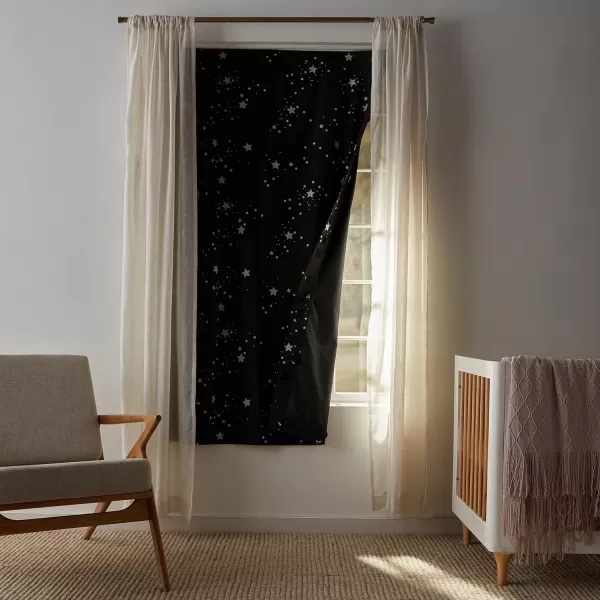 Amazon Basics Portable Window Blackout Curtain Shade with Suction Cups for Travel 2Pack 78L x 50W BlackGlow in the Dark Stars 2Pack
